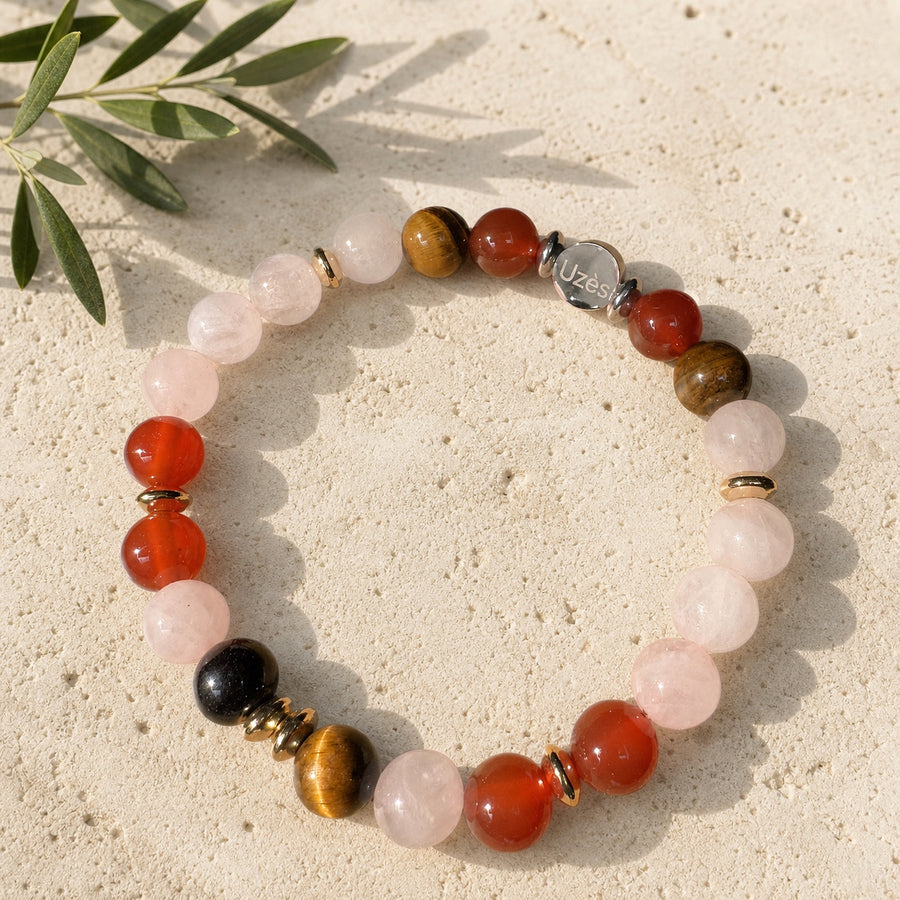 Bracelet Le Refuge en pierres naturelles sur pierre calcaire avec branche d’olivier – Pierres Uzès