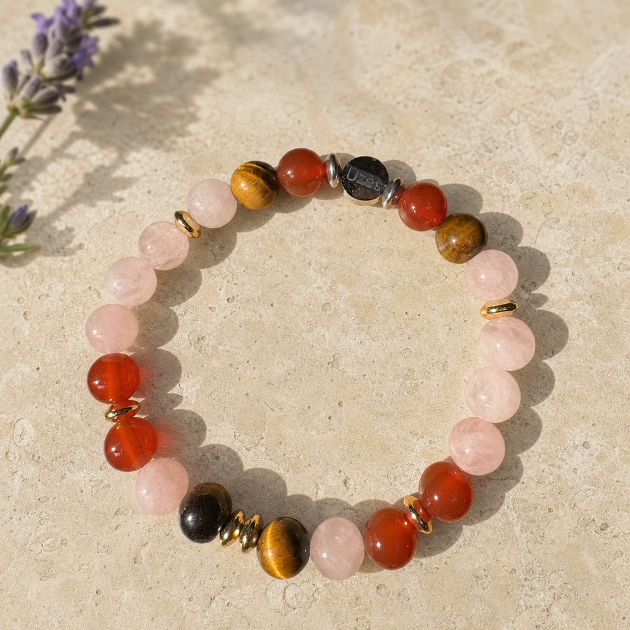 Bracelet Le Refuge en pierres naturelles sur pierre calcaire avec lavande – Pierres Uzès